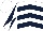 White, Dark Blue chevrons, diabolo on sleeves, White cap