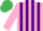 PINK & PURPLE STRIPES, emerald green cap