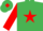 Emerald green, Red star, sleeves and diamond on cap