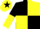 BLACK & YELLOW QUARTERED, halved sleeves, yellow cap, black star