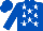 ROYAL BLUE, white stars