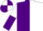 PURPLE & WHITE HALVED, sleeves reversed, quartered cap