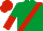 EMERALD GREEN, red sash, halved sleeves, red cap