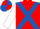 Red, Royal Blue cross belts, White sleeves, Red and Royal Blue quartered cap