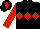 Black, Red triple diamond, sleeves and diamond on cap