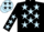 BLACK, light blue stars