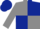 Grey and Dark Blue (quartered), Grey sleeves, Dark Blue cap