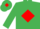 Emerald Green, Red diamond and diamond on cap