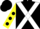 Black, White cross belts, Yellow sleeves, Black spots and spots on cap