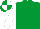 Emerald Green, White sleeves, quartered cap