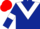 Dark blue, white chevron and armlets, red cap