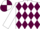 WHITE & MAROON DIAMONDS, white sleeves, quartered cap