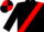 Black, Red sash, quartered cap
