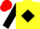 Yellow, Black diamond and sleeves, Red cap