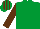 EMERALD GREEN, brown sleeves, striped cap