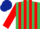 Emerald Green and Red stripes, Red sleeves, Dark Blue cap