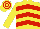 YELLOW & RED CHEVRONS, hooped cap