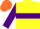Yellow, Purple hoop and sleeves, Orange cap
