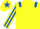 Yellow, Royal Blue epaulets, striped sleeves, Yellow cap, Royal Blue star