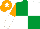 Emerald Green and White (quartered), Orange and White halved sleeves, Orange cap, White star