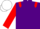 Purple, Red epaulets and sleeves, White cap
