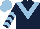 Dark Blue, Light Blue chevron, chevrons on sleeves, Light Blue cap