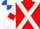 Red, White cross belts, White sleeves, Red armlets, Royal Blue and White quartered cap