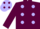 Maroon, Pale Blue spots, Maroon sleeves, Pale Blue cap, Maroon spots