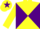 Yellow and Purple diabolo, Yellow cap, Purple star