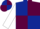 Dark Blue and Maroon (quartered), White sleeves