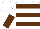 White, Brown hoops, halved sleeves, White cap
