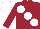 Maroon, large White spots and cap