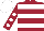 Maroon, White hoops, Maroon sleeves, White spots, White cap