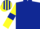 Dark Blue, Yellow sleeves, Dark Blue armlets, Dark Blue and Yellow striped cap