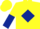Yellow, Dark Blue diamond, halved sleeves