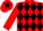 RED & BLACK DIAMONDS, red sleeves, red cap, black star