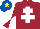 MAROON, white cross of lorraine,diabolo on sleeves,royal blue cap,yellow star