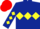 DARK BLUE, yellow triple diamond & diamonds on sleeves, red cap