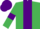 Emerald Green, Purple stripe, armlets and cap