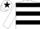 WHITE & BLACK HOOPS, white cap, black star