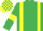 Emerald green, yellow braces and armlets, check cap