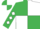 Emerald Green and White (quartered), diamonds on sleeves