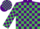 Purple and Emerald Green check