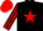 Black, Red star, striped sleeves, Red cap