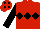 RED, BLACK triple diamond, sleeves and diamonds on cap