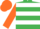 Emerald Green, White hoops, Orange sleeves and cap