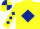Yellow, Dark Blue diamond, diamonds on sleeves, quartered cap