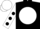 Black, White disc, White sleeves, Black spots, White cap