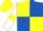 Yellow and Royal Blue (quartered), White sleeves, Yellow armlets, Yellow cap