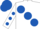 WHITE, large ROYAL BLUE spots, WHITE sleeves, ROYAL BLUE spots, ROYAL BLUE cap